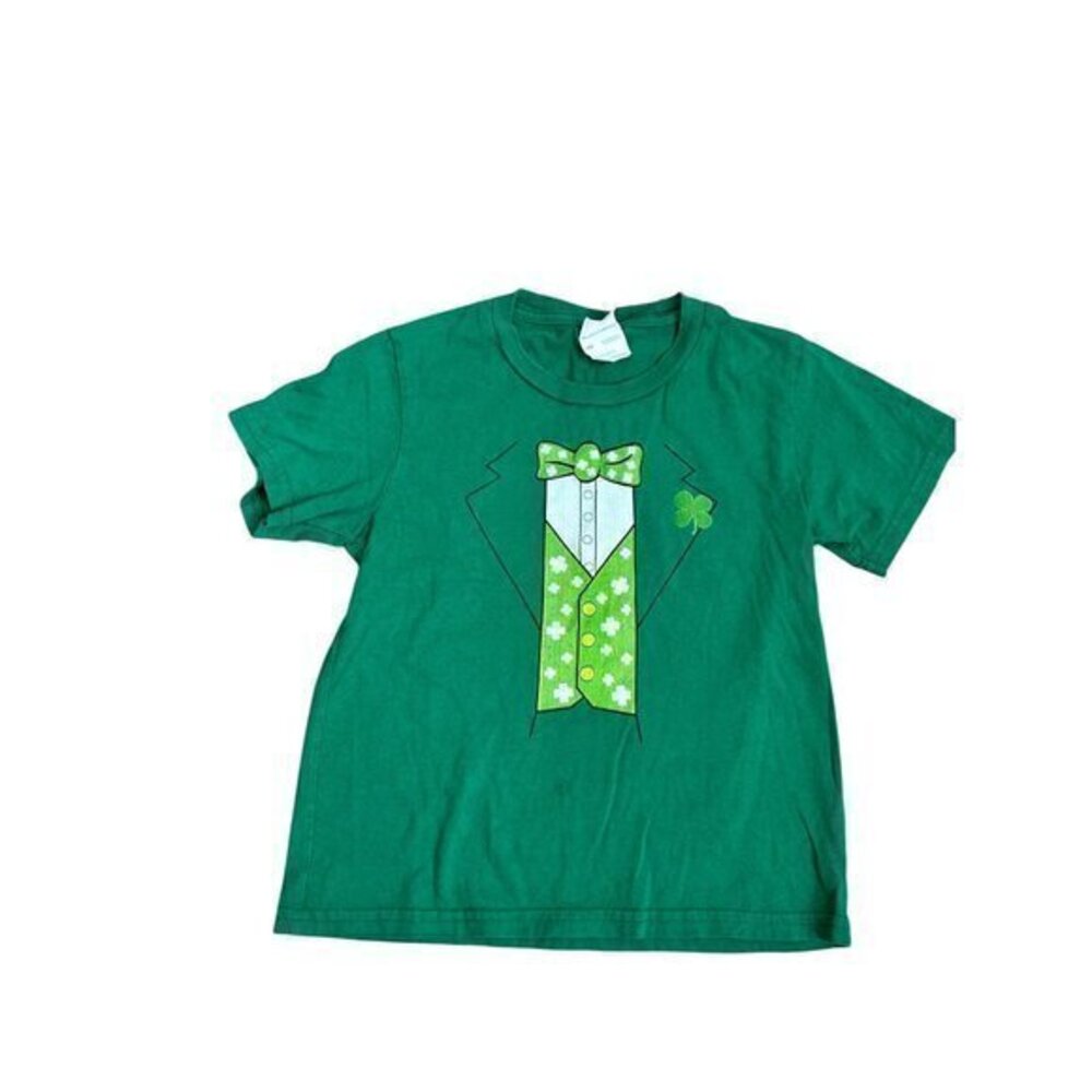 Youth XS Green St. Patricks Day Tuxedo Graphic T-Shirt By Port & Company